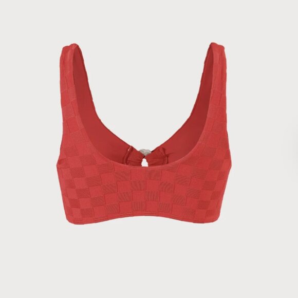 Berlook Red Jacquard O-Ring Bikini Top ONLY 40 - Picture 7 of 9